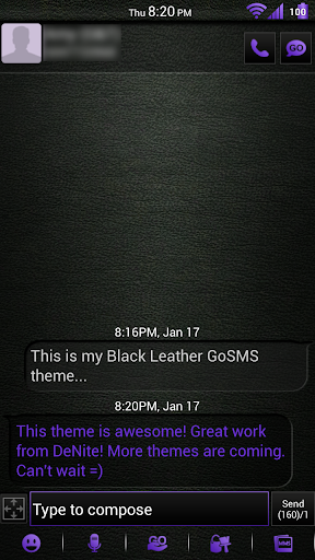 Leather Purple GoSMS Theme