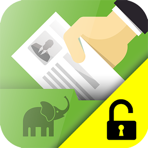 Business Card Clip Unlock Key logo