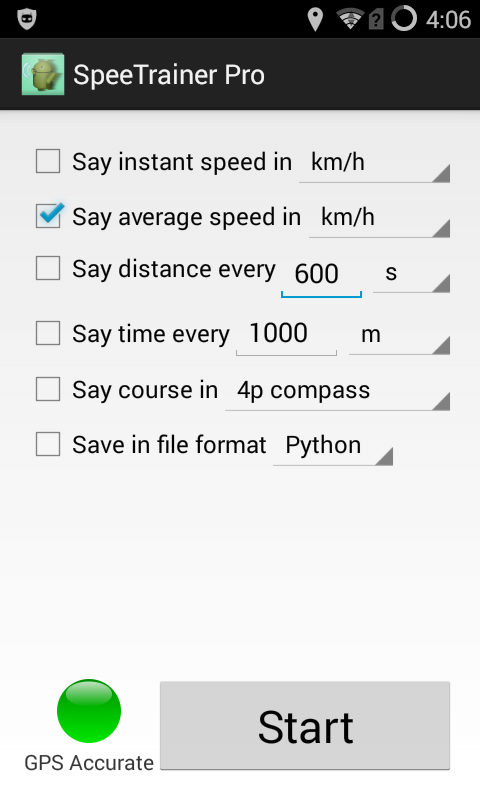 Android application SpeeTrainer Pro screenshort