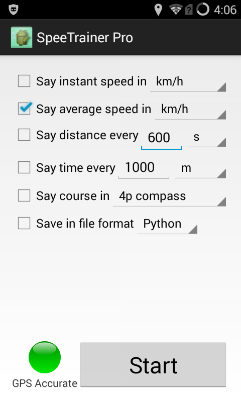 SpeeTrainer Pro Screen 1