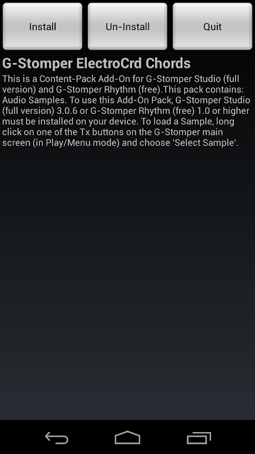 Android application G-Stomper ElectroCrd Chords screenshort