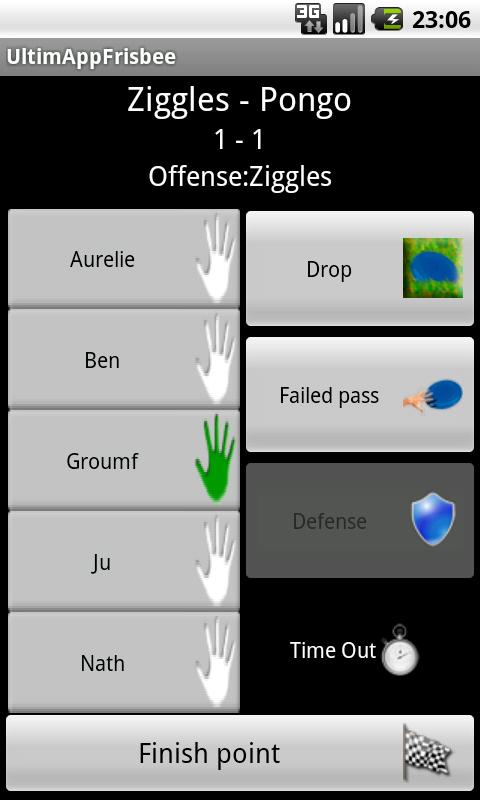 UltimApp Frisbee Screen 2