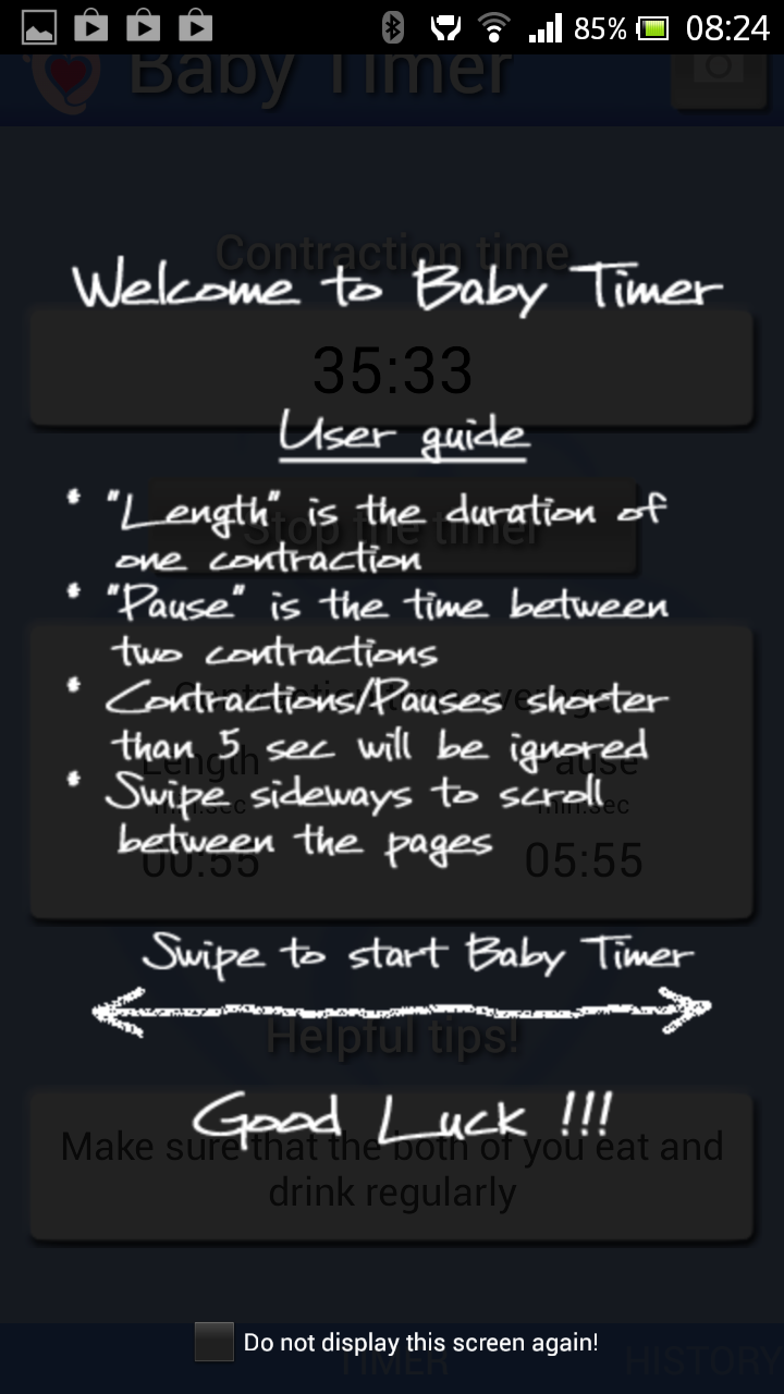 Baby Timer Screen 1