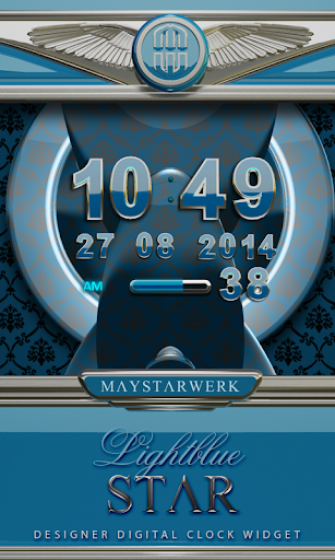 Digi Clock Widget Lightblue St