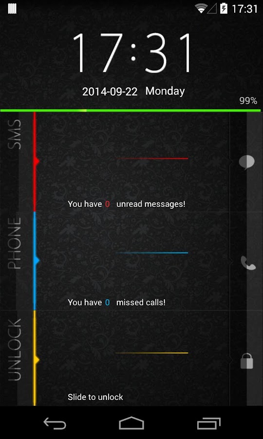 KK Locker theme - Dark Screen 3