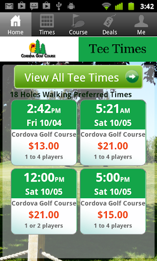 Cordova Golf Tee Times