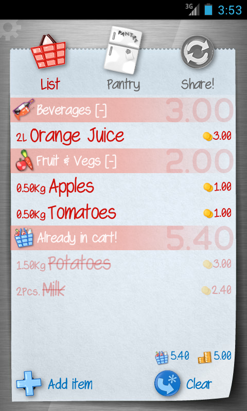 Android application Shopping List - ListOn Free screenshort