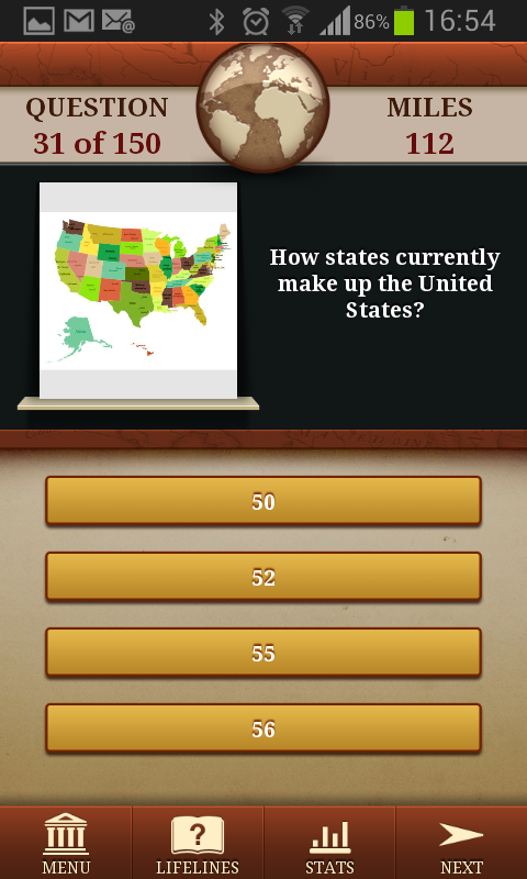 Genius Geography Quiz Screen 2