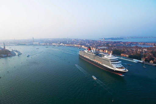 Cunard-Queen-Elizabeth-in-Venice-2 - Get up-close views of Venice's most renowned landmarks when Queen Elizabeth sails through the Grand Canal. 