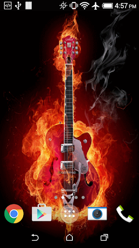 Fire and Guitar Live Wallpaper