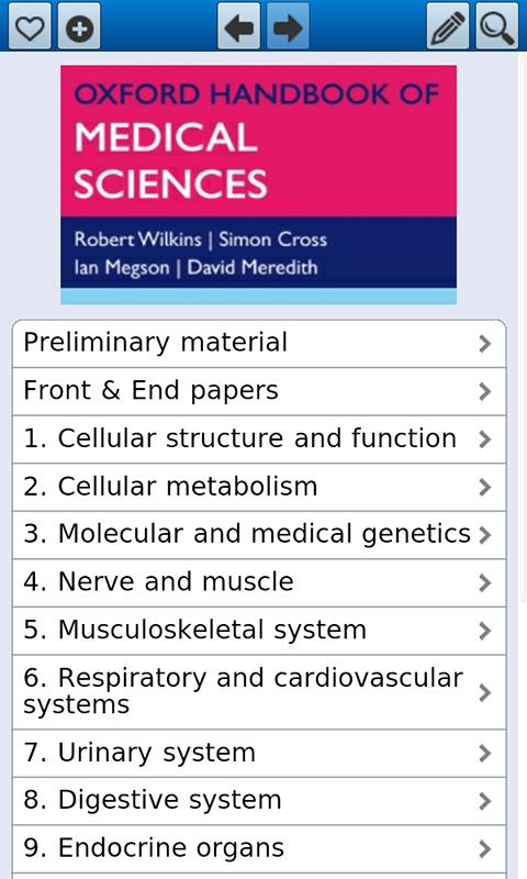 Android application Oxford Handbook of Med Sc 2Ed screenshort