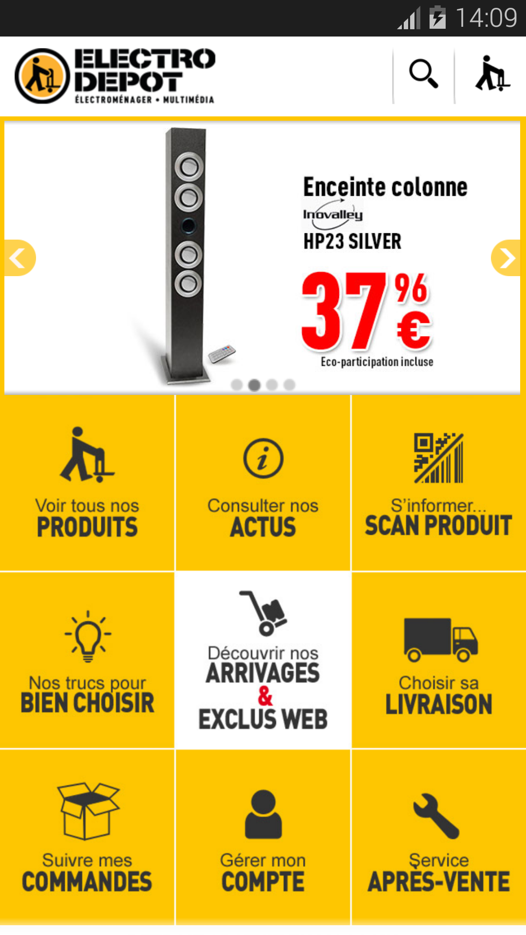 Android application ELECTRO DEPOT : les bons plans à prix discount screenshort