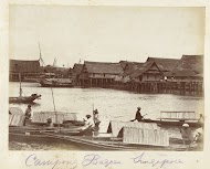 Kampong in Singapore, gezien vanaf het water