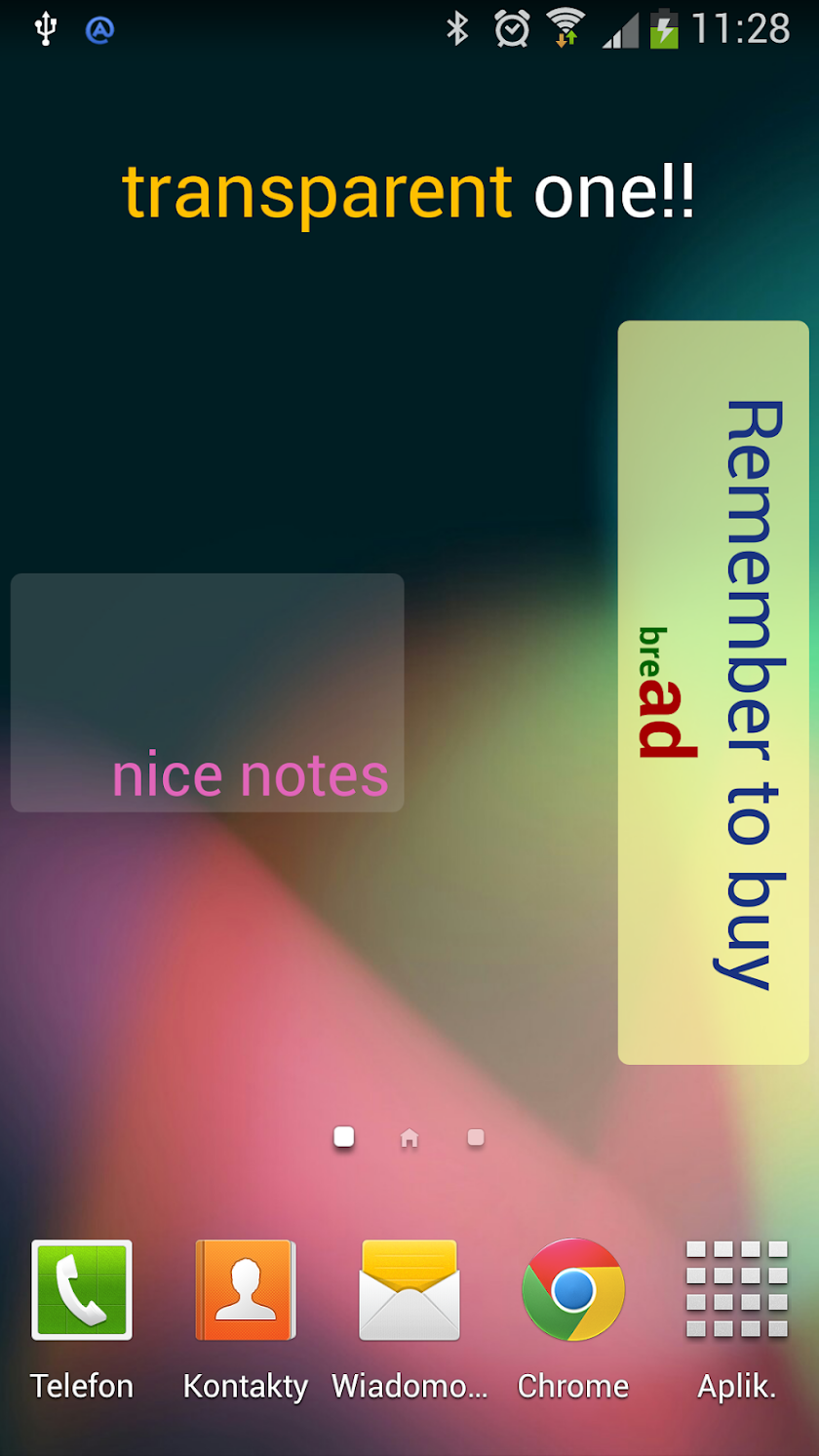 Sticky Notes Widget Screen 1