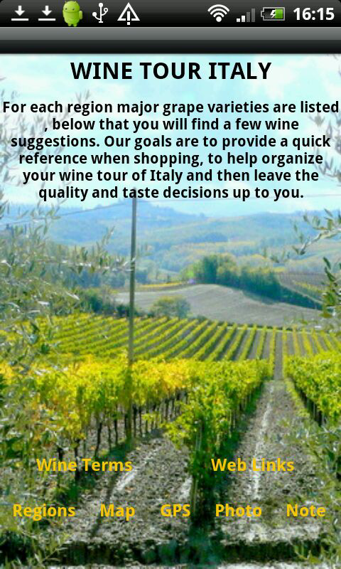 Android application Wine Tour Italy screenshort