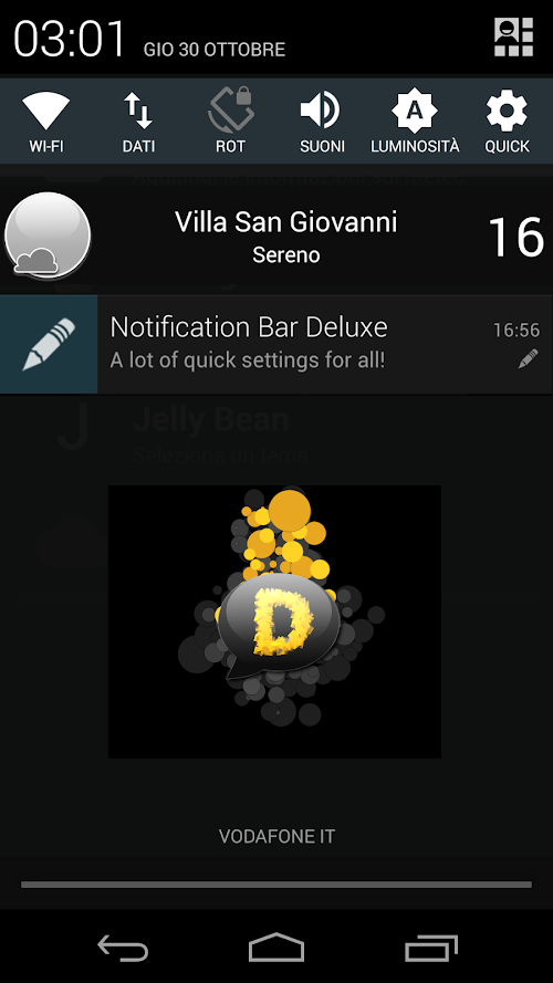 Android application Notification Bar Deluxe screenshort
