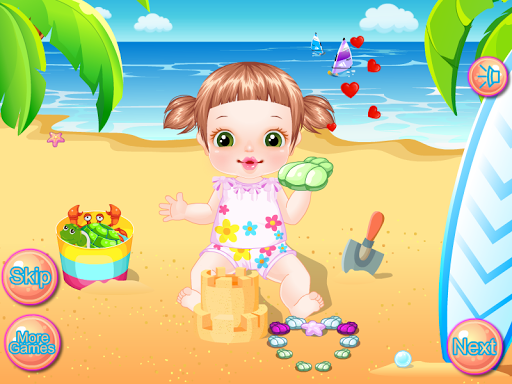 海邊的小寶寶的遊戲