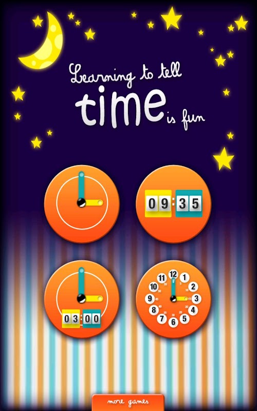 Android application Learning to tell time is fun screenshort