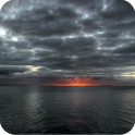 Sunset on the sea icon