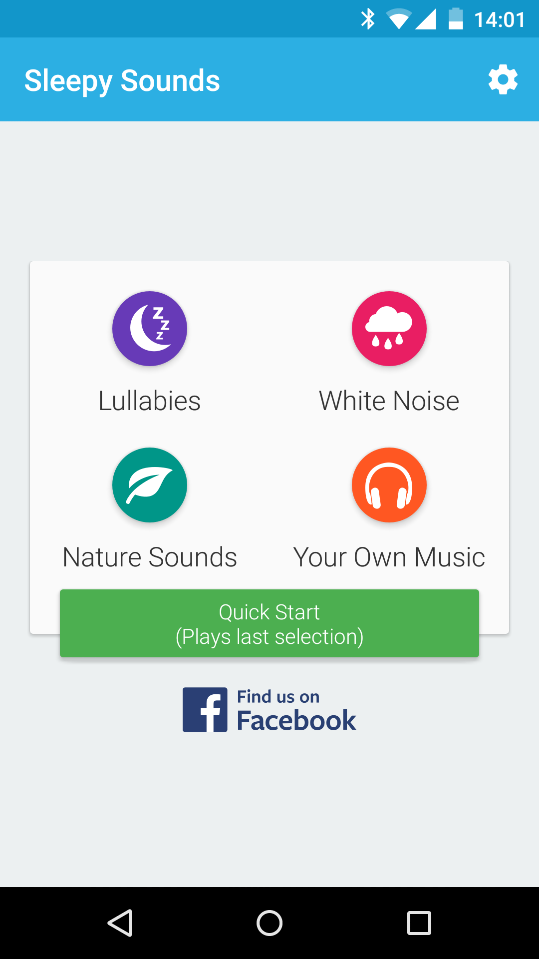 Android application Sleepy Sounds screenshort