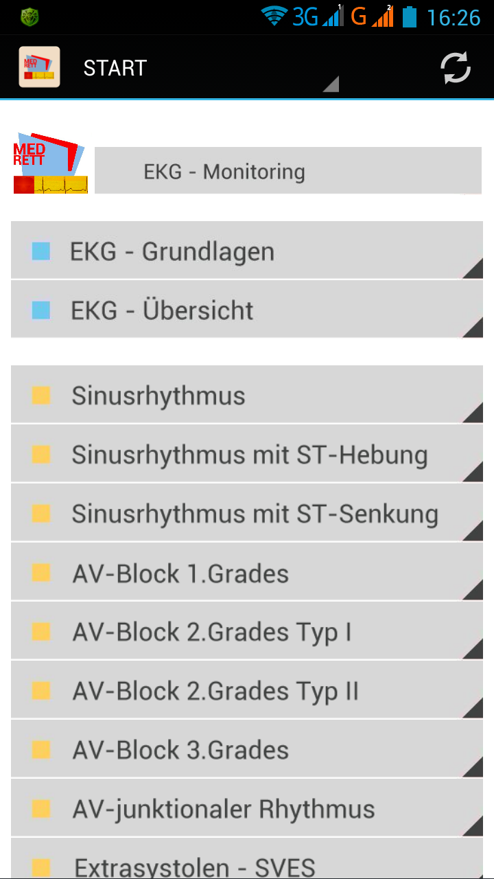 Android application EKG-Monitoring screenshort