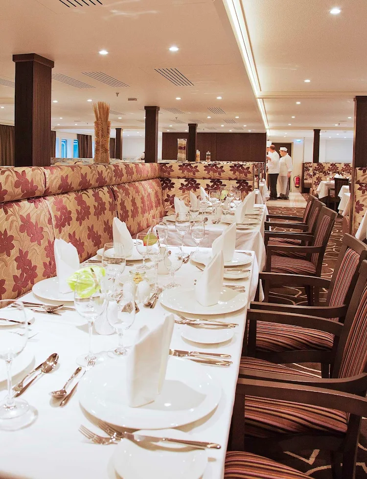 AmaVerde offers multiple dining options, from its main restaurant, shown here, to  Erlebnis Chef’s Table to al fresco dining. 