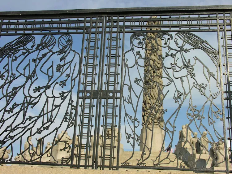 The gates of Viegland Park in Oslo, Norway.