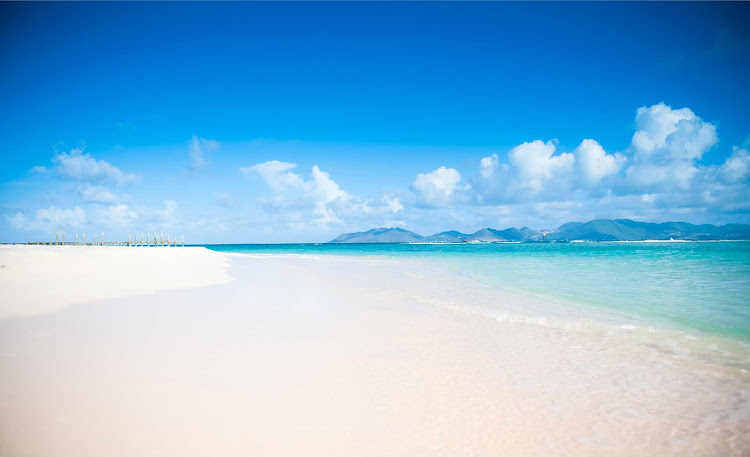 One of the pristine white sand beaches that graces Anguilla.