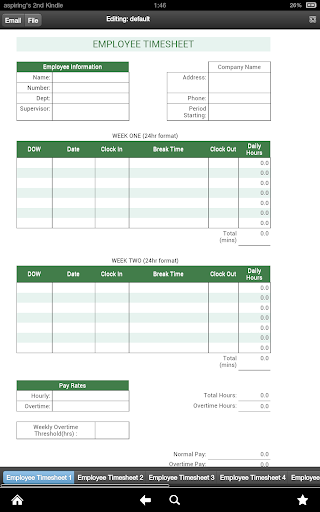 Monthly Employees Timesheet