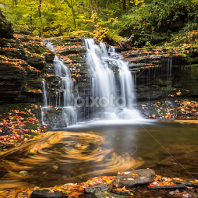 Wyandot Falls by Michael Sharp - Landscapes Waterscapes