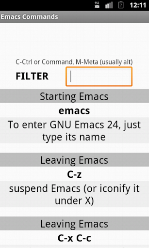 Emacs Commands Cheat Sheet