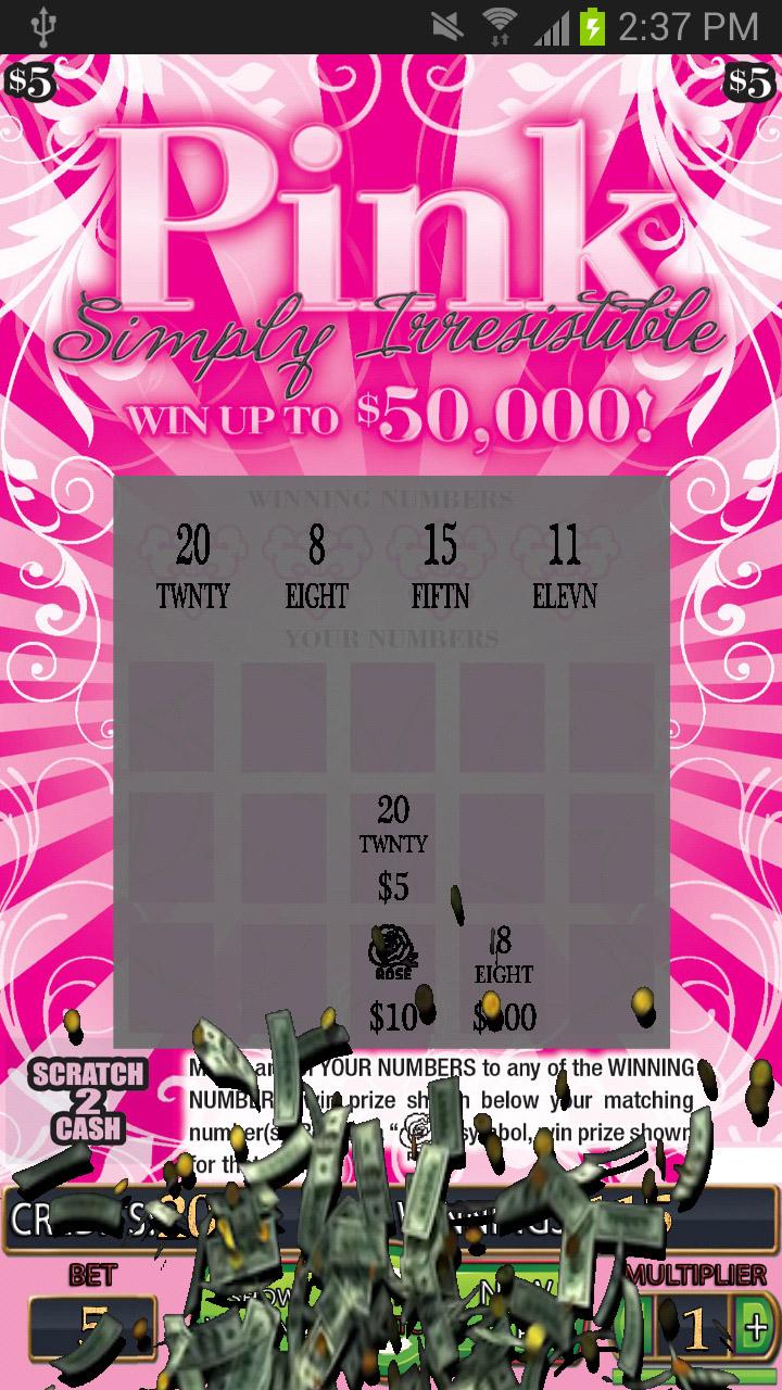 ===PINK Lotto Scratch Card=== Screen 3