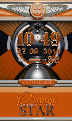 Digi Clock Widget Orange Star