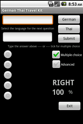 German Thai Travel Dictionary Screen 2