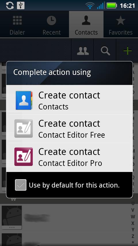 Android application Contact Editor Pro screenshort