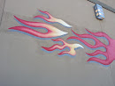 Raising Cane's Flames Mural