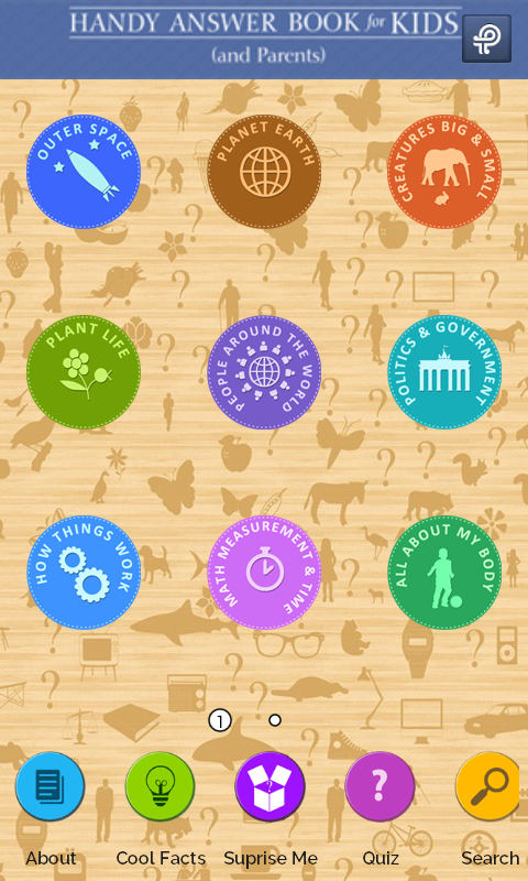 Android application Handy Answer Book for Kids screenshort