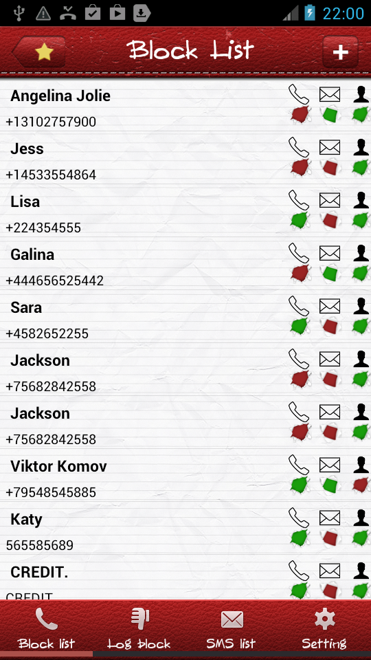 Android application Black List Ultimate+ screenshort