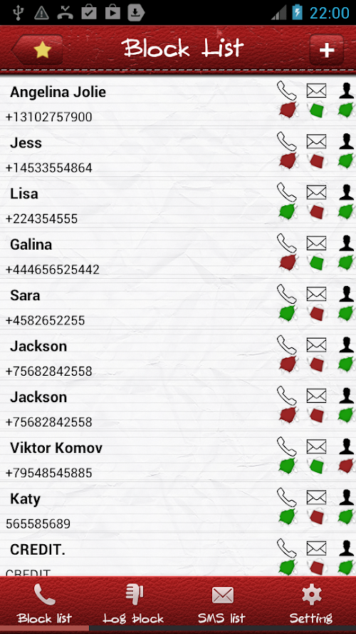 Android application Black List Ultimate+ screenshort