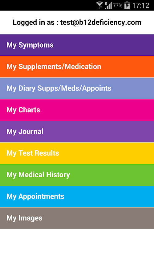 Android application PA Pernicious Anemia screenshort
