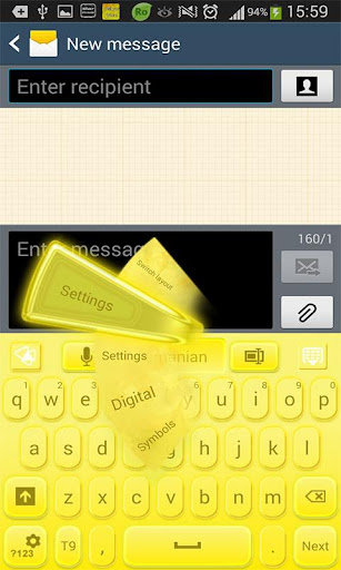 GO Keyboard Yellow Glow