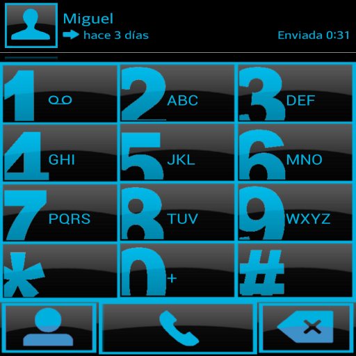 ExDialer Theme BIG BLACK Blue 個人化 App LOGO-APP開箱王