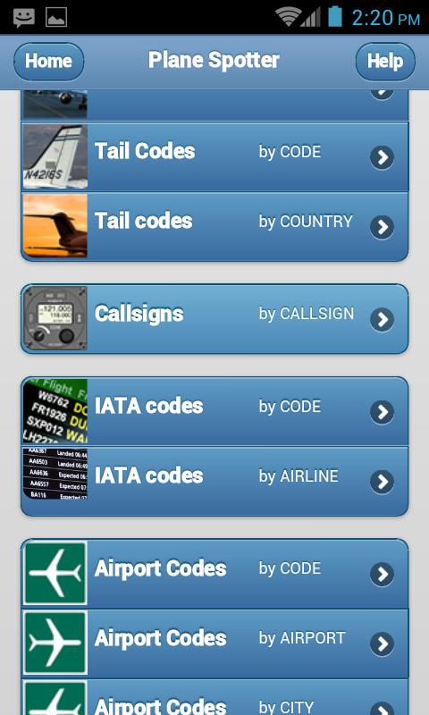 Android application Plane Spotter screenshort