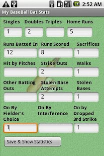 My BaseBall Bat Stats