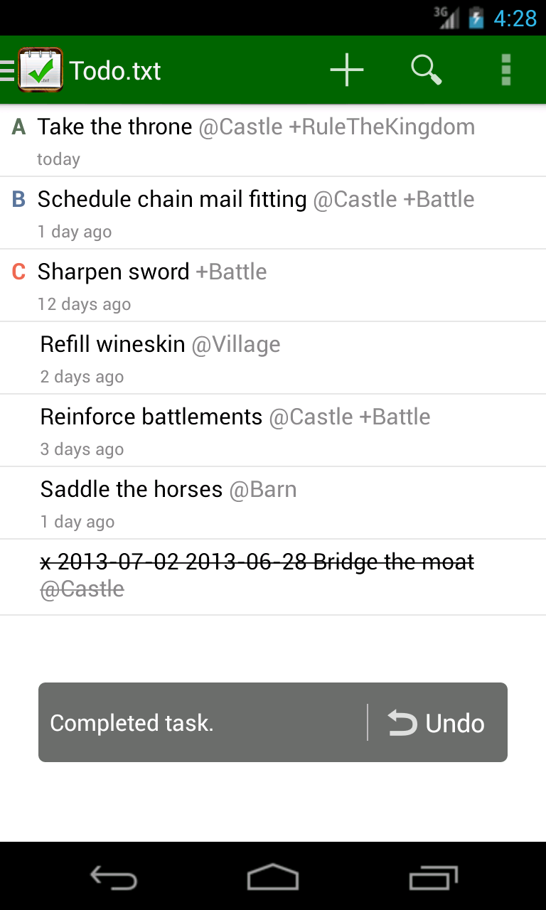 Todo.txt Screen 2