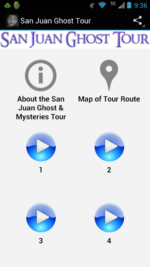 Android application San Juan Ghost Tour screenshort