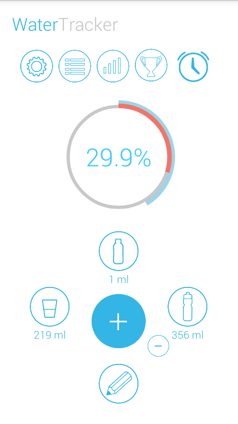 Android application water tracker pro screenshort