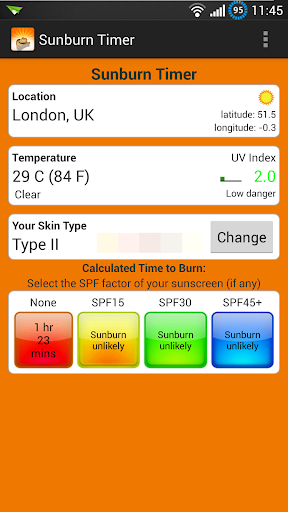 Sunburn Timer