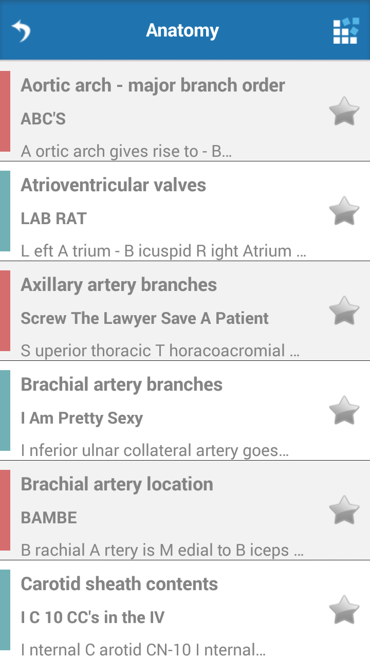 Cardiology Mnemonics Screen 3
