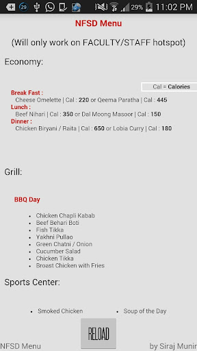 NFSD Menu